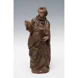 Renaissance school; 16th century."Saint Paul".Carved and polychromed wood.It presents important