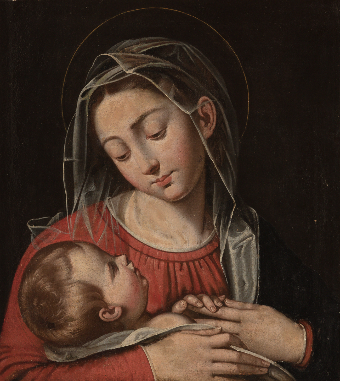 Circle by SCIPIONE PULZONE (Gaeta, 1544 - Rome, 1598)."Madonna and Child".We are grateful for the
