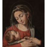 Circle by SCIPIONE PULZONE (Gaeta, 1544 - Rome, 1598)."Madonna and Child".We are grateful for the