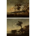 Spanish school following Dutch models; late 18th - early 19th century."Landscapes".Oil on canvas.