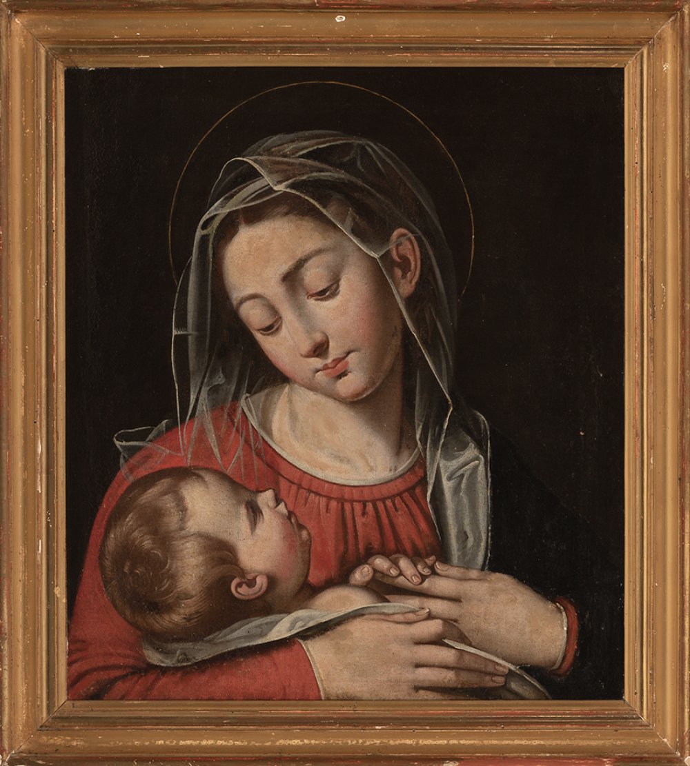 Circle by SCIPIONE PULZONE (Gaeta, 1544 - Rome, 1598)."Madonna and Child".We are grateful for the - Image 7 of 7