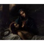 Valencian school, late 17th century, early 18th century."Pietà".Oil on canvas.Measurements: 79,5 x