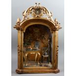 Bolognese school of the mid-18th century."Reliquary of Saint Catherine of Siena".Gilded and