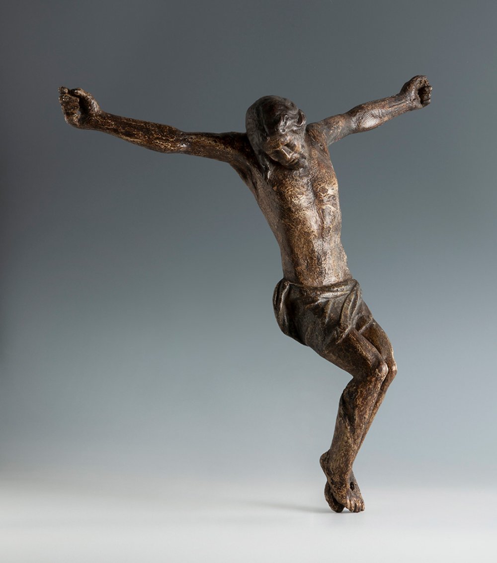 Spanish school of the 16th century."Christ Crucified".Carved wood.Measurements: 50 x 51 cm.Round - Image 4 of 5