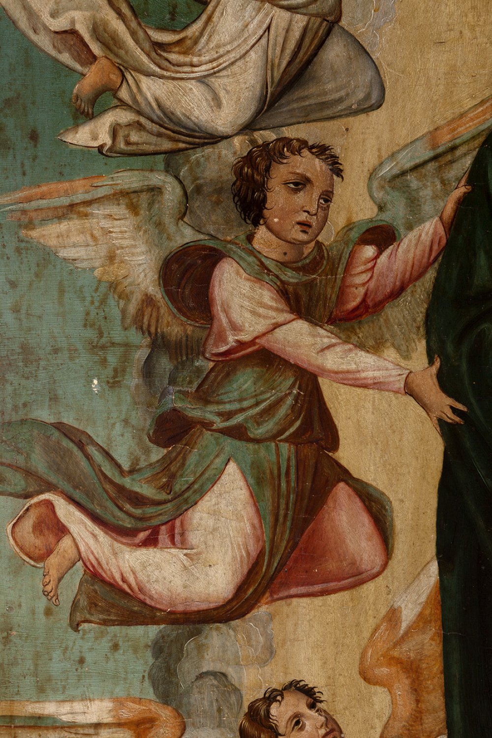 Spanish School XVI."Coronation of the Virgin.Tempera on panel.Measurements: 65 x 56 cm.We are - Image 5 of 6