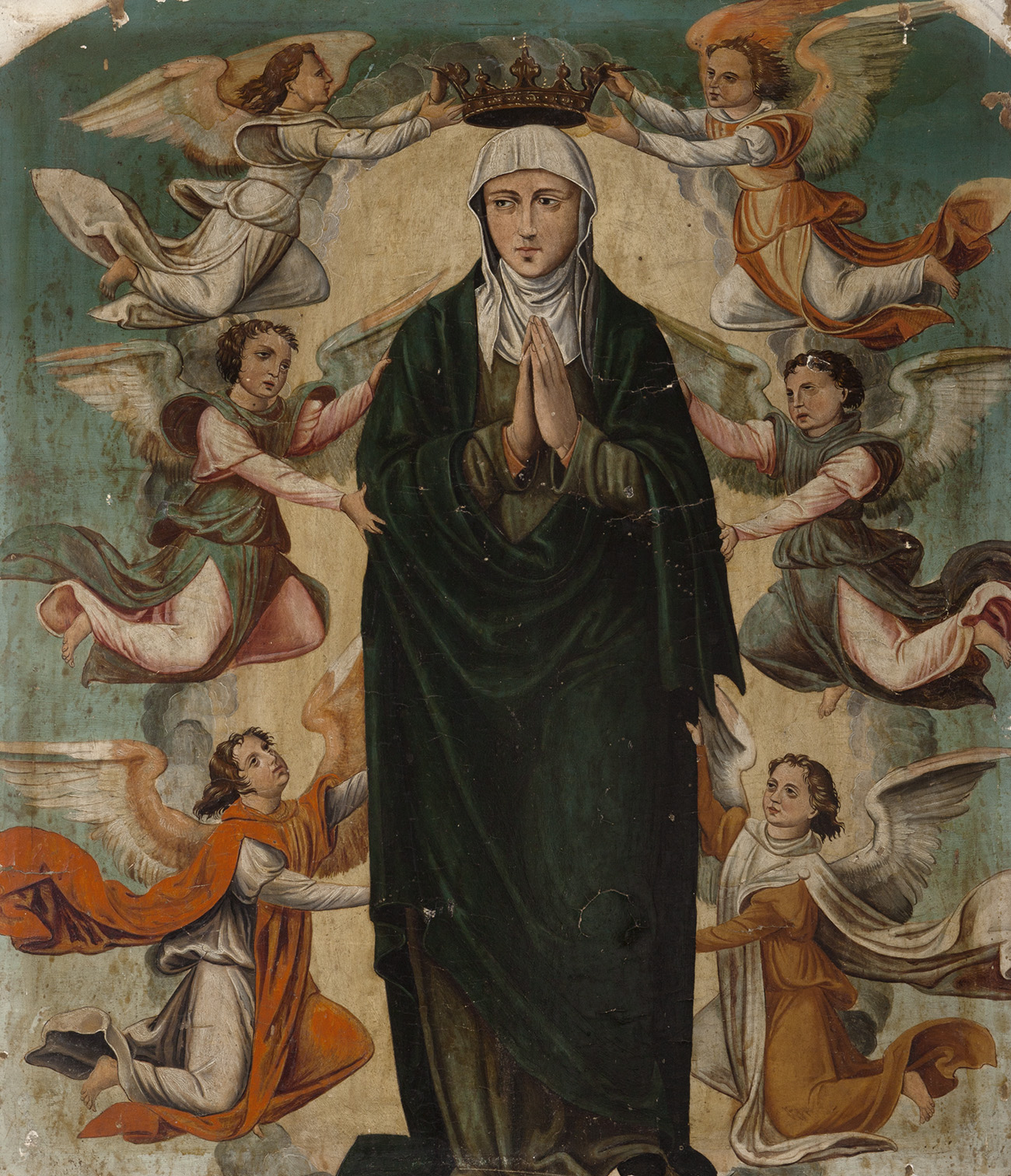 Spanish School XVI."Coronation of the Virgin.Tempera on panel.Measurements: 65 x 56 cm.We are - Image 3 of 6