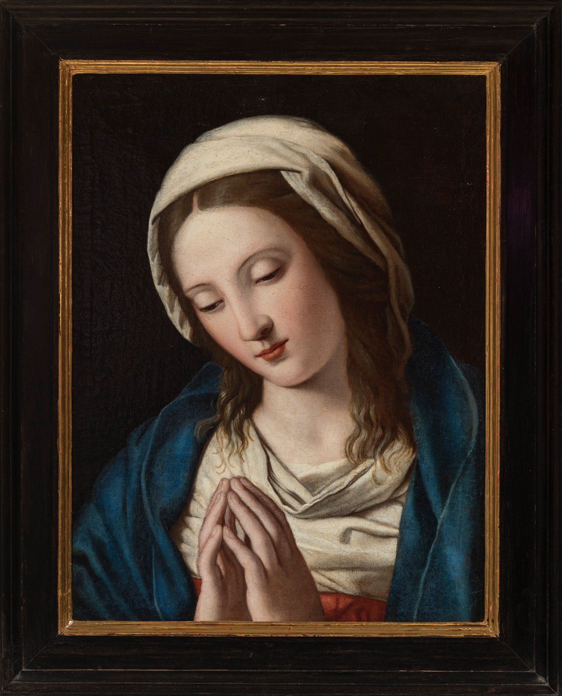 Attributed to GIOVAN BATISTA SALVI "Il Sassoferrato" (Sassoferrato, 1609 - Rome, 1685)."Madonna".Oil - Bild 5 aus 7