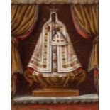 Novo-Hispanic School; Mexico, 18th century."Virgin of Guadalupe".Oil on copper.Measurements: 15,5