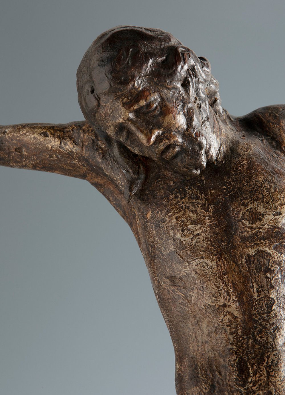 Spanish school of the 16th century."Christ Crucified".Carved wood.Measurements: 50 x 51 cm.Round - Bild 5 aus 5