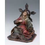 Andalusian school; 18th century."Dolorosa".Carved and polychrome wood.The polychromy and the carving