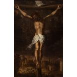 Circle of BARTOLOME ESTEBÁN MURILLO (Seville, 1617 - 1682); 18th century."Christ crucified".Oil on