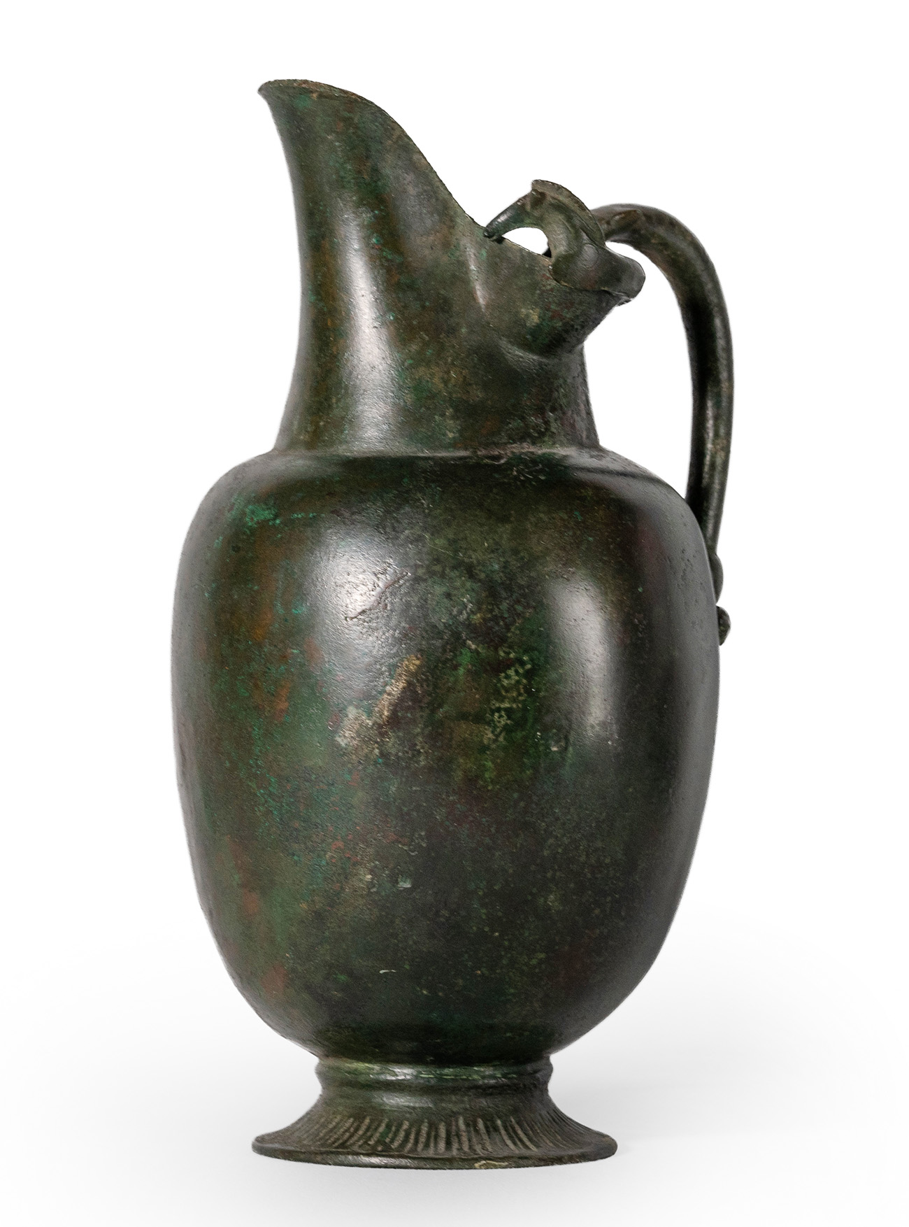 Etruscan Oinochoe, around 4th-3rd century BCBronze.Nice bronze patina,In good condition. Provenance: