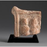 Relief fragment with Atis and Cybele. Smyrna, 3rd century BC.Terracotta.Provenance: Smyrna, 1895-