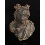 Bust of Apollo. Rome, 1st-2nd century AD.Bronze.Provenance: P. Madrid Collection, circa 1960's-