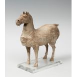 Horse; China, Han Dynasty, 206 BC-AD 220.Polychrome terracotta.Thermoluminescence certificate