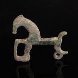 Celtiberian horse fibula, 4th-2nd century BC.Bronze.Provenance: P. Madrid collection, ca. 1960's-