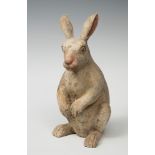 Rabbit; China, Han Dynasty, AD 206-220.Polychrome terracotta.Thermoluminescence certificate