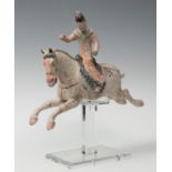 Polo player; China, Tang Dynasty, AD 618-907.Polychrome terracotta.Thermoluminescence certificate