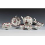 Rose Family Tea Set, India Company. China, 18th century.Enamelled porcelain.Comprising a teapot