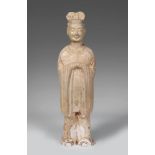 High dignitary. China, Tang Dynasty, AD 618-907.Glazed ceramic.Size: 44.5 x 13 x 9 cm.Figure of a