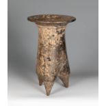 Tripod vessel type li. China, late Neolithic, 6500-1600 BC).Decorated pottery.Attached