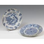 Two flat dishes; China, Quianlong, 18th century.Ceramics.They have faults and restorations.One of