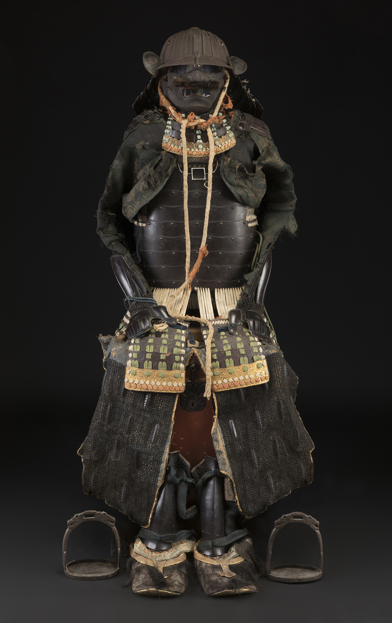 Suit of samurai armour, Edo period, Japan, 18th century.Steel, leather, cloth and lacquered chain