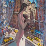 RAMON MOSCARDÓ FERNÁNDEZ (Barcelona, 1953)."Nude in front of the window, New York".Oil on canvas.