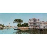 ANTONIO REYNA MANESCAU (Coín, Málaga, 1859 - Rome, 1937)."Venetian View with the Ca'Rezzonico