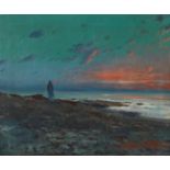 ELISEO MEIFRÈN ROIG (Barcelona, 1857 - 1940)."Sunset.Oil on canvas.Signed in the lower right
