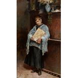 JOSÉ DENIS BELGRANO (Malaga, 1844 - 1917)."Altar boy".Oil on panel.Signed in the lower left corner.