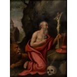 17th century Spanish school."Saint Jerome".Oil on copper.Measurements: 20 x 15 cm.In this canvas the