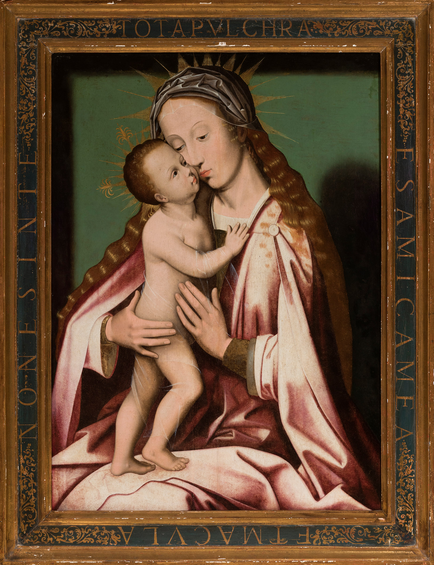 Flemish master; early 16th century."Virgin and Child.Oil on panel.Size: 84 x 63 cm; 103 x 80,5 cm ( - Bild 3 aus 7