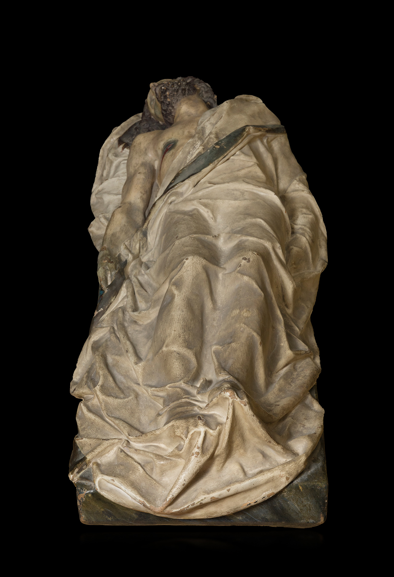 Spanish school; 18th century."Recumbent Christ".Polychrome terracotta.It has slight faults. - Bild 4 aus 7