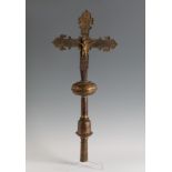 Processional cross. Spain, 15th century.Bronze and gilded copper.Measurements: 50 x 37 x 15 cm (