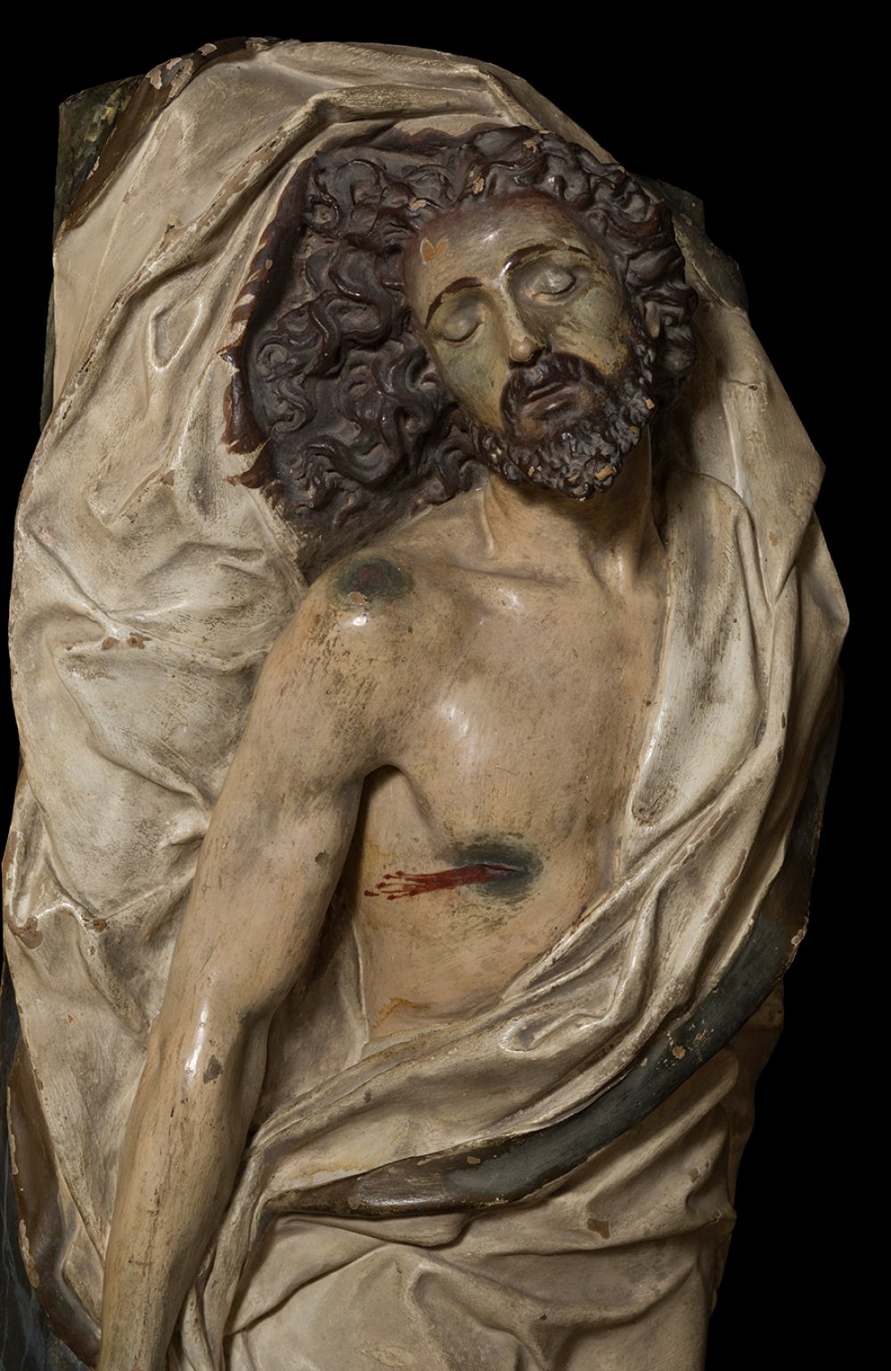 Spanish school; 18th century."Recumbent Christ".Polychrome terracotta.It has slight faults. - Bild 3 aus 7