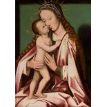 Flemish master; early 16th century."Virgin and Child.Oil on panel.Size: 84 x 63 cm; 103 x 80,5 cm (
