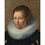 Dutch school; 17th century."Portrait of a lady.Oil on panel.It presents faults and restorations.