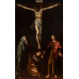 Toledo school of the first third of the 17th century."Calvary".Oil on canvas.In its original