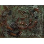 HANA POZEILOV (Israel, 20th century)."Secret".Patinated brass with oxides.With title label on the