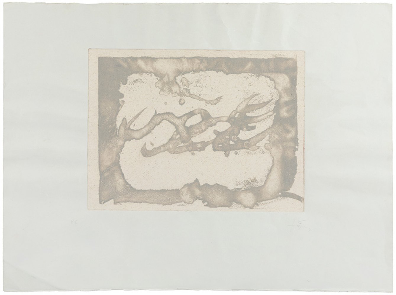 ANTONI TÀPIES (Barcelona, 1923 - 2012)."Mountains".1983.Etching and aquatint engraving, copy P.T. - Bild 2 aus 5