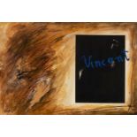 JOSEP NIEBLA (Tetouan, Morocco, 1945-2021)."Vincent".1987.Mixed media on cardboard.Signed and
