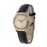 Rolex Bubble Back watch. Stainless steel and 18kt yellow gold. Silver dial with dotted numerals,