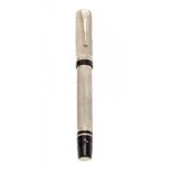 MONTEGRAPPA "COSMOPOLITAN ARABIGAN" FOUNTAIN PEN. 1998Embossed silver barrel and black resin.Limited