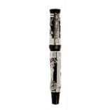 MONTEGRAPPA FOUNTAIN PEN, APHRODITE LIMITED EDITION.Barrel in black ebonite and sterling silver.