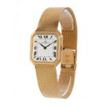 BAUME MERCIER watch in 18kt yellow gold for ladies. White dial with Roman numerals. Dauphine