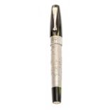 MONTEGRAPPA FOUNTAIN PEN "ST. ANDREWS" FOUNTAIN PEN.Barrel in engraved sterling silver and