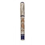 MONTEGRAPPA FOUNTAIN PEN "VATICAN PAPAL".Silver embossed and rose gold-plated barrel.Limited