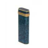 CARTIER Paris 68624T cigarette lighter, in 18 carat yellow gold plate. Anthracite blue lacquer.