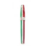 MONTEGRAPPA "FORTUNA TRICOLORE" FOUNTAIN PEN.Barrel in tricolour resin.Limited edition 0217/